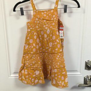 NWT - Cat & Jack Mustard Colored floral dress - Size 4T